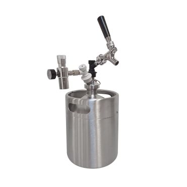 Malt Master 5L Keg med Tryk-kit/Tappehoved + Tappehane og Co2 Mini Regulator